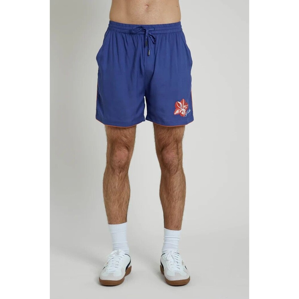 Native Youth Men's FARRAGO EMBROIDERED VISCOSE SHORT Blue 36